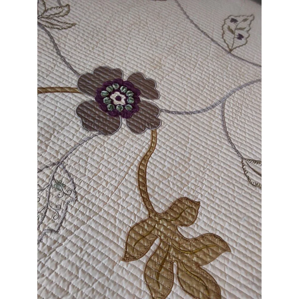 Vintage King Size Polyester Quilt Bedspread